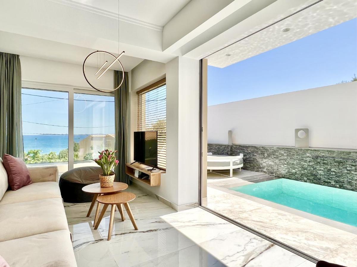 Luxury Villa Barbati Sun With Private Pool By Dadovillas Dış mekan fotoğraf